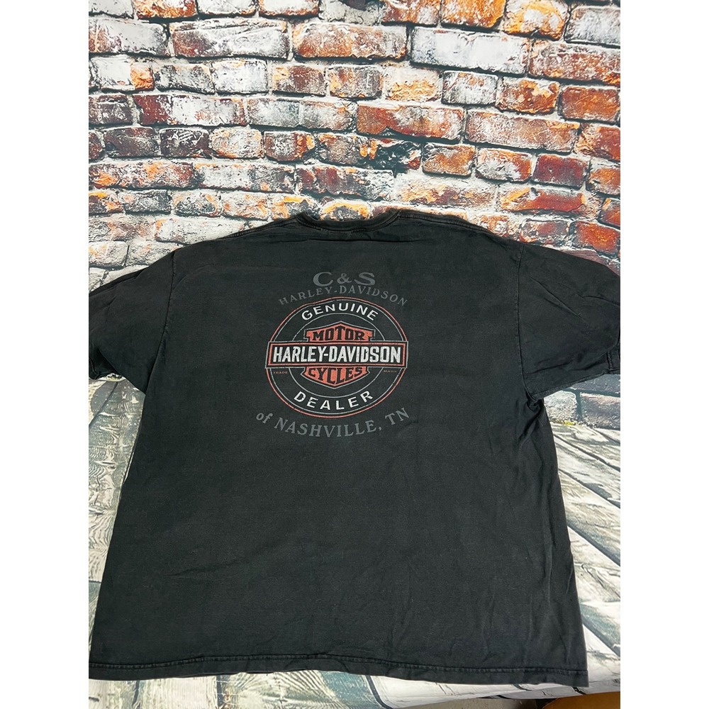 Harley-Davidson Nashville TN C&S Dealer Pocket T-Shirt Mens Black 2XL Graphic‎